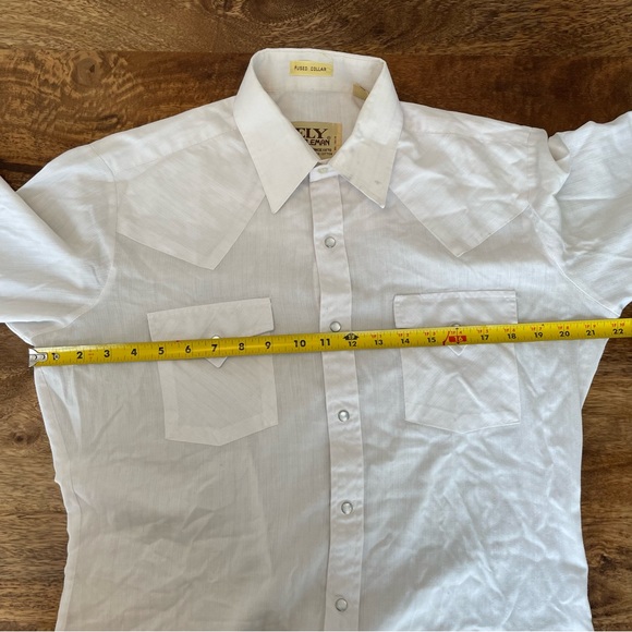 COPY - Vintage Ely Cattleman Fused Collar Western Shirt - White - Picture 3 of 8